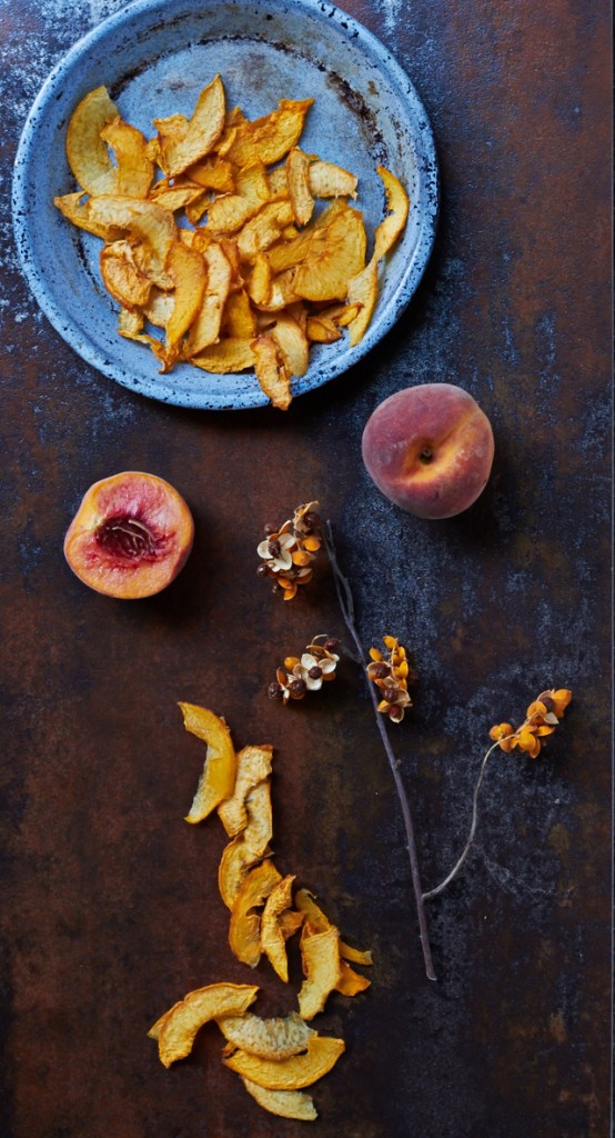 Dried peaches made in a food dehydrator - TheMessyBaker.com