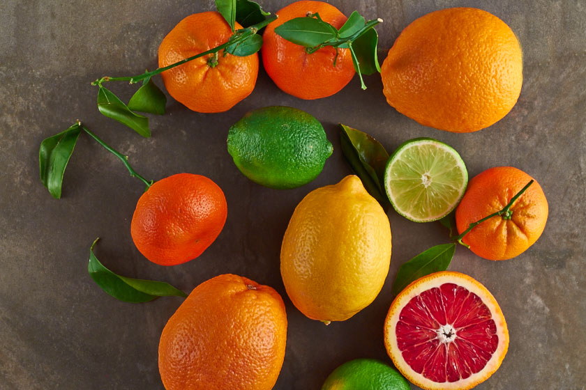 A citrus medley of mandarines, blood oranges, limes and lemons by The Messy Baker.