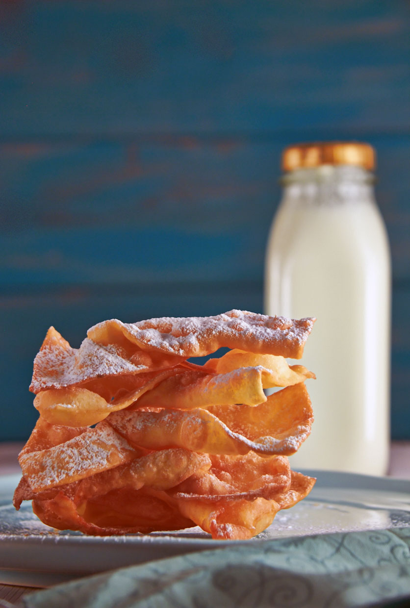 A stack of crostoli by The Messy Baker.