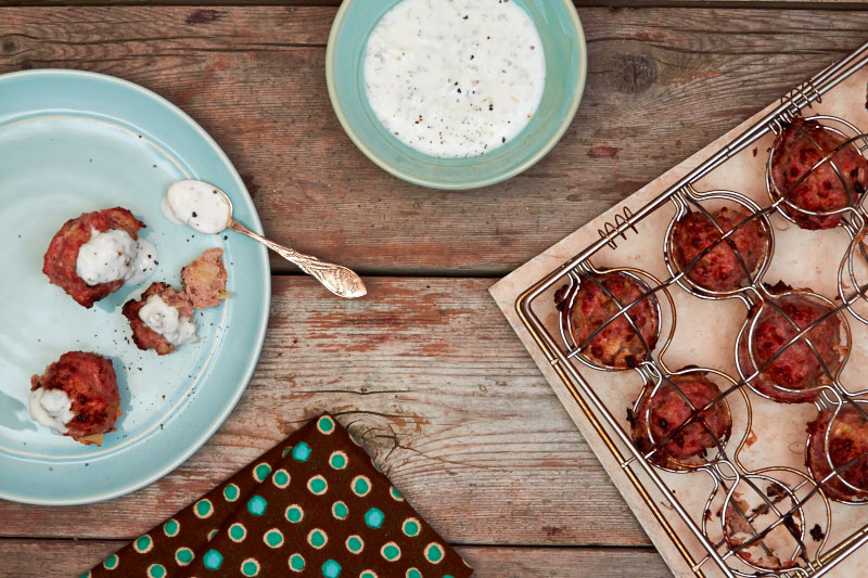 Italian Turkey Meatballs with Yogurt Sauce