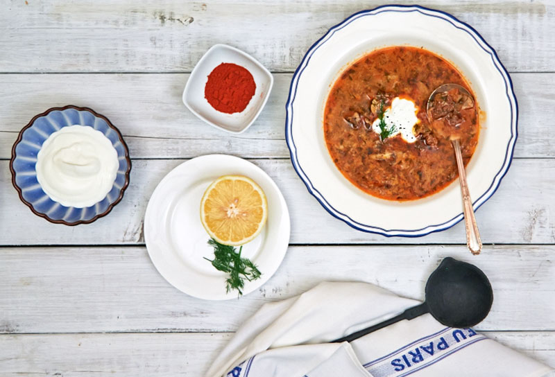 Hungarian Beef & Mushroom Soup by The Messy Baker