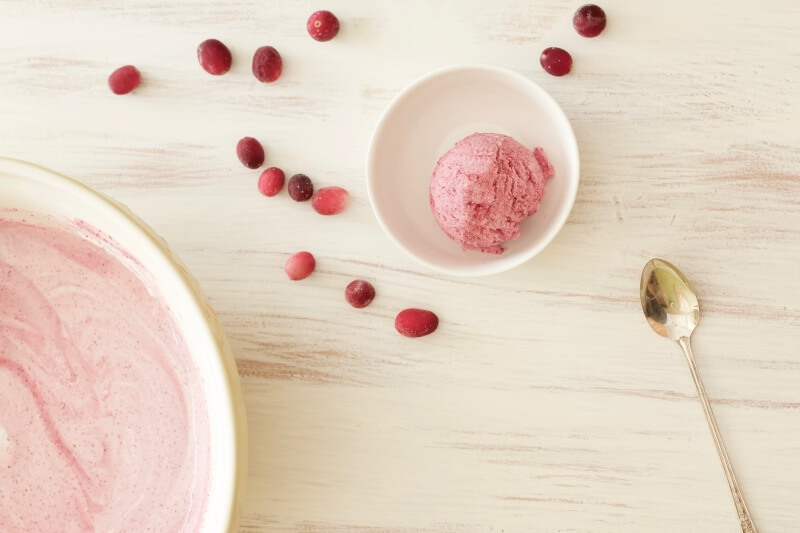 No-churn cranberry ice cream by The Messy Baker