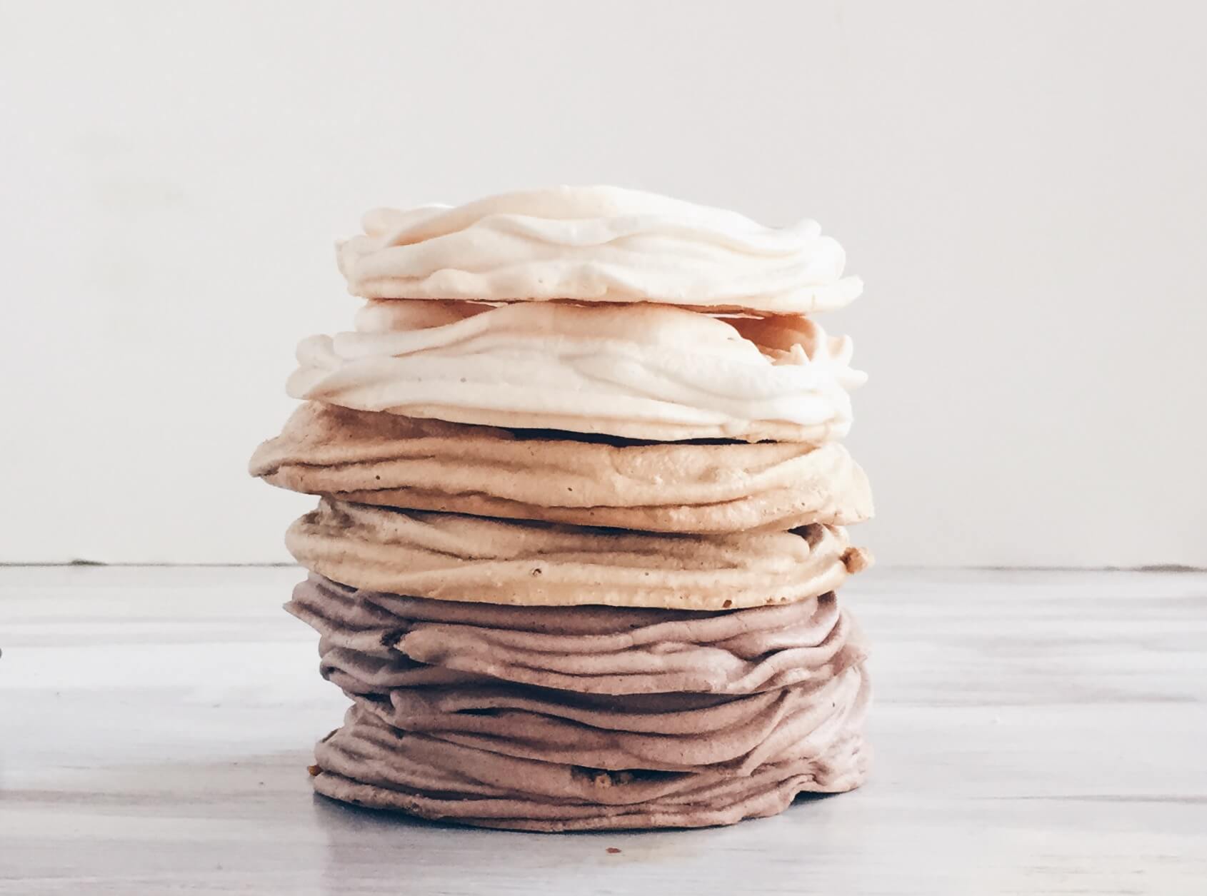 Personal-Sized Chocolate Pavlovas at the bottom of the stack by The Messy Baker