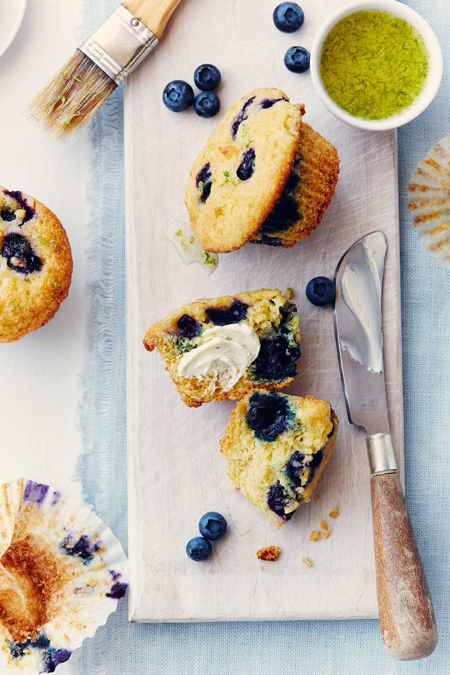 Blueberry-Lime Cornmeal Muffins 