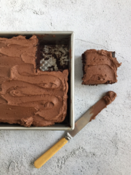 Egg-free chocolate cake with icing