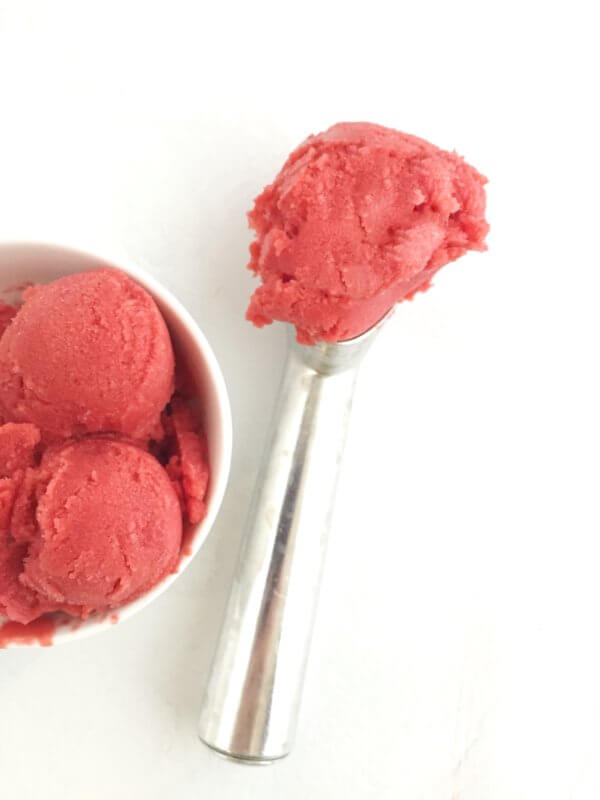 3-Ingredient Raspberry-Mango Sorbet