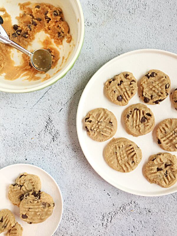 Flourless Chocolate Chip Peanut Butter Cookies