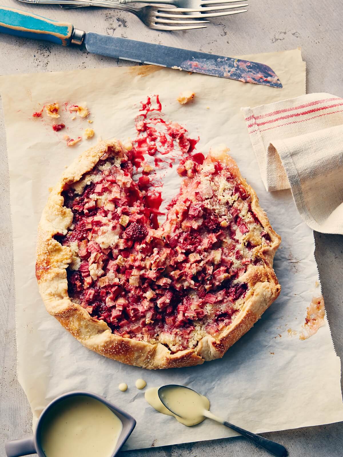 Rhubarb-Raspberry Galette with Frangipane