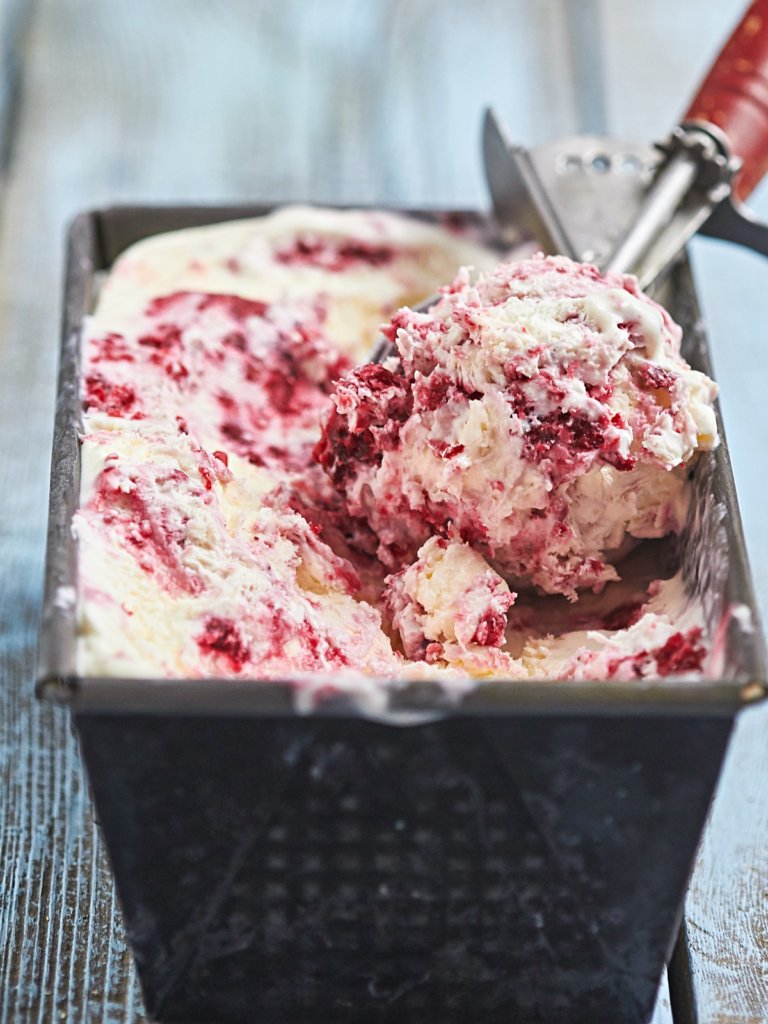 No Churn Raspberry Ripple Ice Cream The Messy Baker 6338